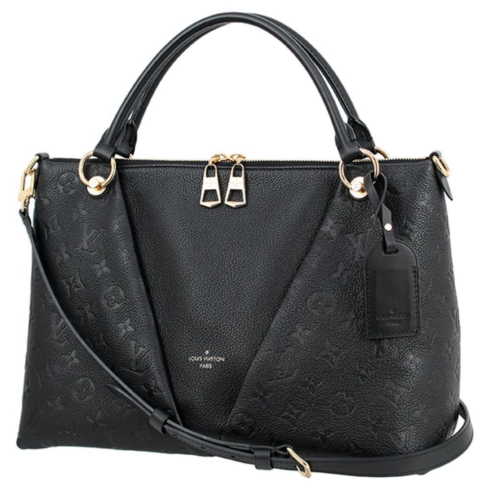V Tote MM Monogram Implant Noir Handbag Tote Bag Shoulder Bag black